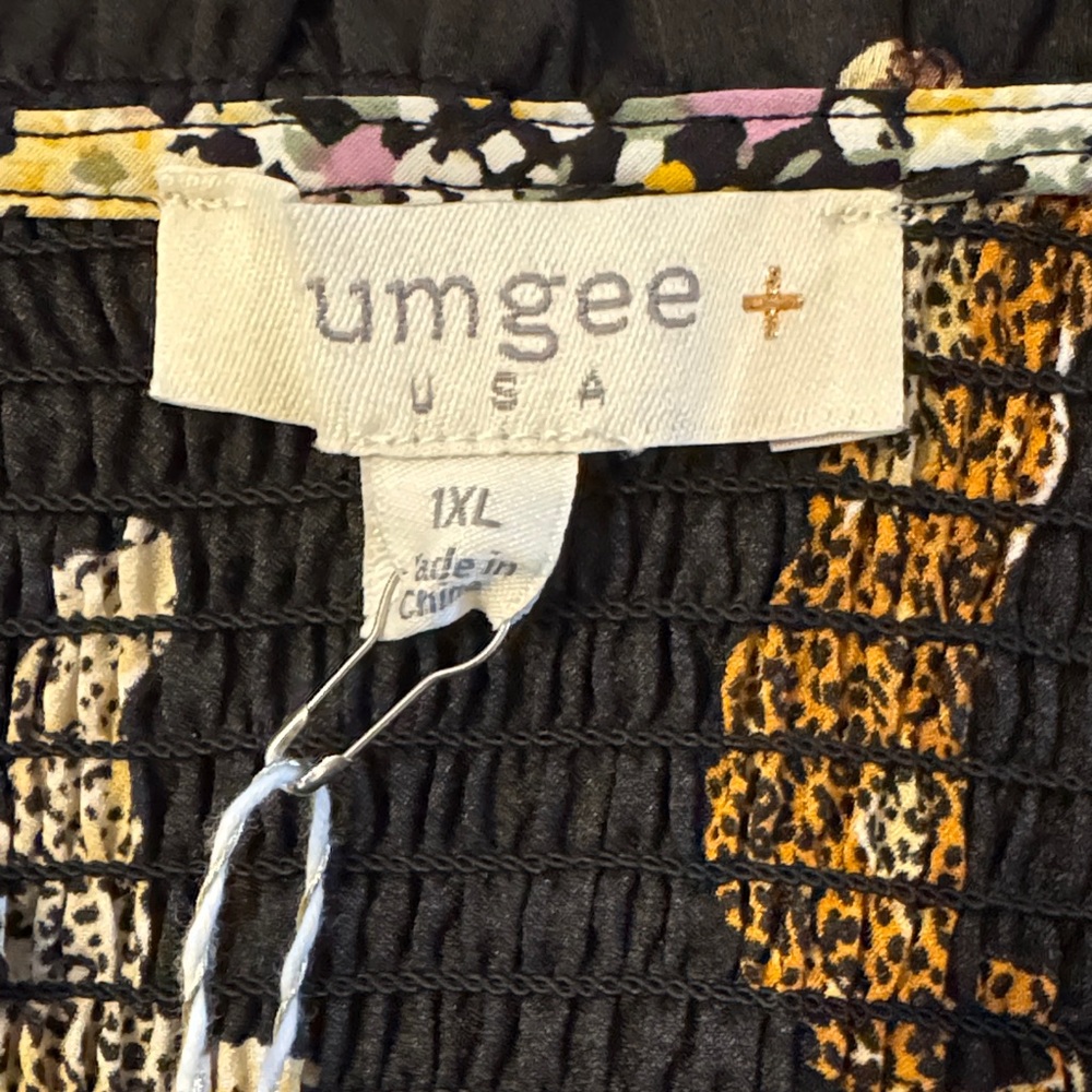 NWT! Umgee Black and Gold Leopard Print Dress Size 1XL - Picture 3 of 8